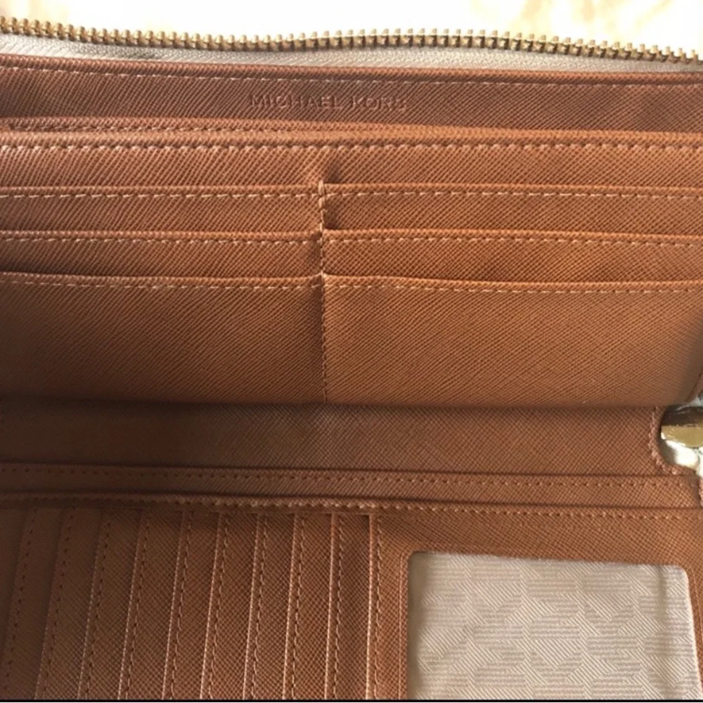 Michael Kors Monogram Beige Wristlet